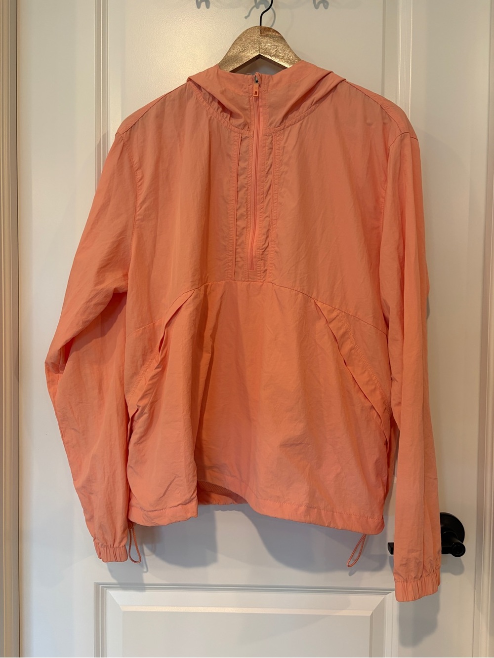 Avalanche Outdoor Supply Packable Anorak Half Zip Hooded Jacket Peach Pink XL